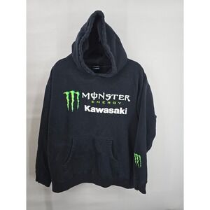 Kawasaki Monster Energy RacingHoodie Mens Large BlackGraphicSweatshirt Motocross